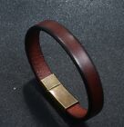 MEN/ Women Cowboy Vintage Brown Genuine Leather Bracelet / Wrist Bangle 6-9
