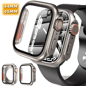 Hard Case Screen Cover Fr Apple Watch Series 9 8 7 6 5 4 SE 44/45mm Change Ultra