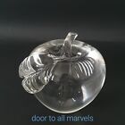 VTG Clear Glass Apple Heavy Paperweight Embossed 2001 Teacher Excellence Award
