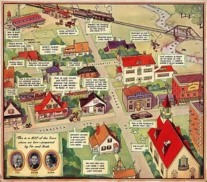 Vic & Sade Radio Program Map the Town Where We Live Wall Art Poster Print Decor