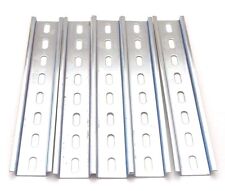 5 Pieces DIN Rail Slotted Steel Zinc Plated RoHS 8 in. long 35mm 7.5mm