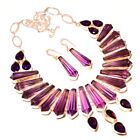 African Amethyst Gemstone Fashion Lovely Gift For Wife Jewelry Necklace+Earrings
