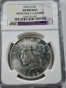1922-D Peace Silver Dollar NGC AU DETAILS Cleaned