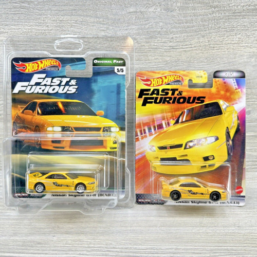 Hot Wheels Original Fast & Furious 5/5 Nissan Skyline GT-R33 + 2022 Premium 3/5