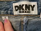 Donna Karan DKNY Vintage Cotton Blue Jeans 8 side zip High Waisted Cute!