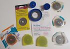 Quilting Tools Lot of Rotary Cutter Blades and a Sharpening Tool