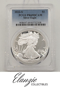 2022-S Proof $1 American Silver Eagle PCGS PR69DCAM Blue Label