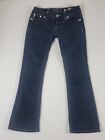 Miss Me Jeans Womens Size SZ 28 Mid Rise Easy Boot Thick Stitch Dark Wash Denim