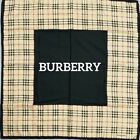 BURBERRY Scarf Large Silk 100% Check Beige 88x86cm Logo