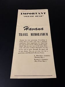 Vintage - Mitchell’s Tours Havana Cuba Brochure Pamphlet