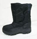 Boy's Winter Boots Snow Ski Nylon Warm Fur Lined Black Childrens Youth Size:4-8