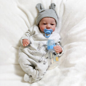 18'' Handmade Reborn Baby Dolls Boy Realistic Newborn Baby Vinyl Silicone Doll