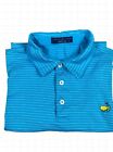 PGA Augusta Masters Stripe Polo Shirt Mens XL Blue Stripe Clubhouse Collection