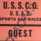 Vintage USSCC USAC Sports Car Races Pomona Guest Pass / Ticket c1962-65