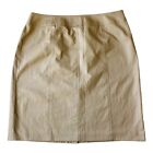 Talbots Petites Skirt Womens 16 Khaki Knee Length Side Zip Cotton Made In Japan