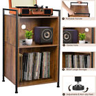 3-Tier Record Player Stand 180LPs Vinyl Record Storage Cabinet Turntable Desk