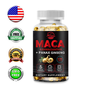 Maca Root Capsules 10000 Mg High Potency Organic Caps for Men Vitamin Supplement