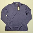 $375 LUCIANO BARBERA Men's Large Violet Mercerized Cotton Long Sleeve Polo Shirt