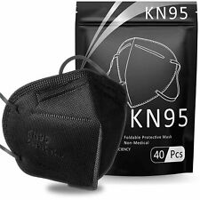50/100 Pcs Black KN95 Protective 5 Layer Face Mask BFE 95% Disposable Respirator