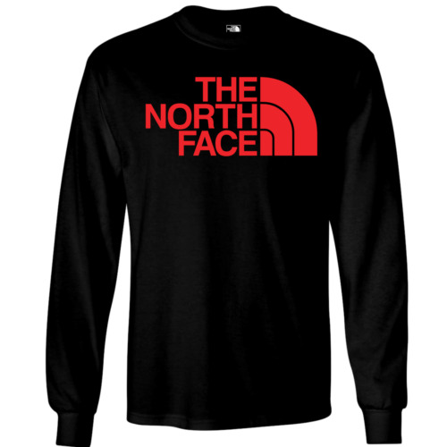 The North Face Half Dome Logo Long Sleeve T-Shirt Men's Black & Red Small S  New