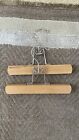 Vintage Set of 2 Wooden Clamp Hangers Pants Skirts