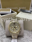 Michael Kors MK8579 Pavé Crystal Lexington Gold Bracelet Chronograph Men's Watch