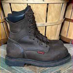 Red Wing Supersole 8-Inch Composite Safety Toe Brown Leather Boots Mens Size 9
