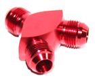 3-Way Y-Block Fitting Adapter AN10 10-AN Male to 2X AN10 10-AN Male RED