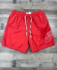 Nike Shorts Mens Extra Large Red Mesh Lined Beach Pool Swimming Trunks Swoosh