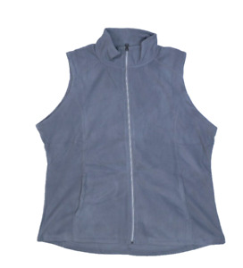 Port Authority L226 Ladies Microfleece Vest Gray Sleeveless Polyester Zip 2XL
