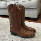 VULCAN WESTERN COWBOY BROWN LEATHER MADE USA MENS 10,5D BOOTS