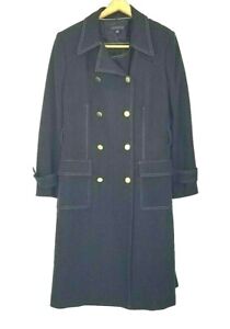 Anne Klein 14 Women's Military Style Double Breasted Coat Trench Jacket