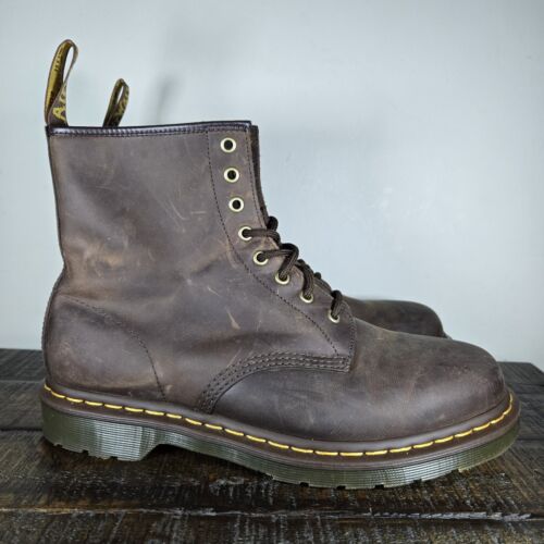 Dr. Doc Martens 1460 Mens Size 11 Lace Up Combat Boots Brown Leather