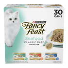 Purina Fancy Feast Wet Cat Food Seafood Classic Pate Collection 3oz Cans 30 Pack