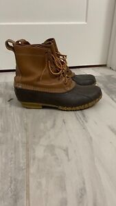 LL Bean Duck Boots ~ Mens Size 8 ~ Waterproof Brown ~ Made In Maine USA