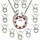 Forever Silver Austrian Crystal Birthstone Mother & Child Circle Necklace 12 Mos