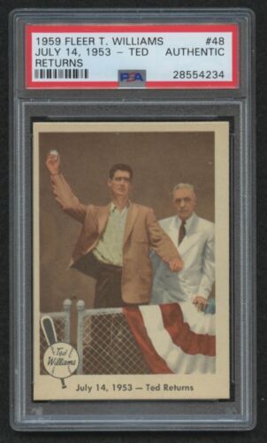 1959 Fleer Ted Williams Returns July 14, 1953 #48 PSA Authentic Great Condition