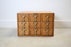 Vintage oak library card catalog cabinet 9 drawer