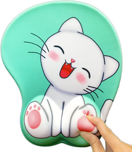 3D Mouse Pad with Ergonomic Wrist Rest Support, Non-Slip Gel Anime Kawaii Cute P
