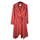 Anthropologie Women's Belted Asymmetric Hem Trench Coat, Vintage Red -Small