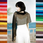 Long Sheer Chiffon Scarf Wrap Shawl Hijab Solid 47 Colors Evening - W178