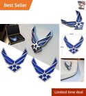 Blue Wings Auto Badge USAF Sticker - 2 Pack Metal Air Force Emblem & Tire Val...