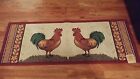 Tapestry Kitchen Rug Runner 24x60 ROOSTER DUO Sunflowers  COUNTRY Large FLORAL!