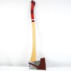 New ListingBest Made Co. Hickory Felling Axe With Red Hand-Painted Handle & Leather Sheath