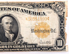 Series of 1922 United States $10 Ten Dollar Hillegas Gold Certificate