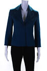 Akris Punto Women's Snap Front Wool Blend Short Jacket Blue Size 4