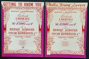 New ListingLot 2 RODGERS & HAMMERSTEIN Piano Sheet Music The King & I 1951 Lawrence Songs