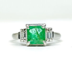 Jewelry Ring   Emerald 1.1ct Platinum 3051092