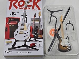 Rock Mono 1:12 Scale Guitar Brown & White Mini with White pick F-Toys Accessory