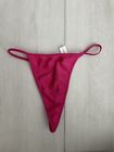 Vintage Secret Treasures Satin String Thong Panties Sz 6 Pink - Rhinestones Back